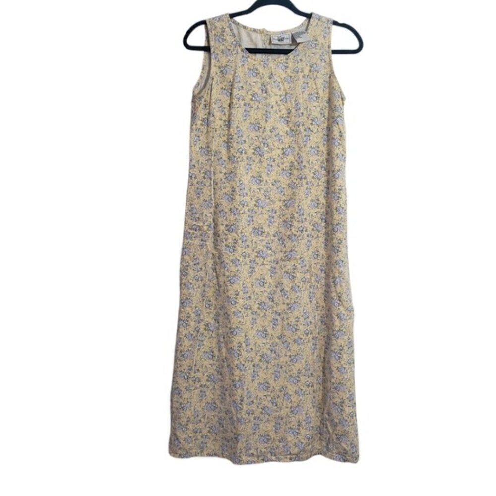 Vintage 90s Studio Ease Womens Petite House Nap Dress Size 10‎ Butter Yellow